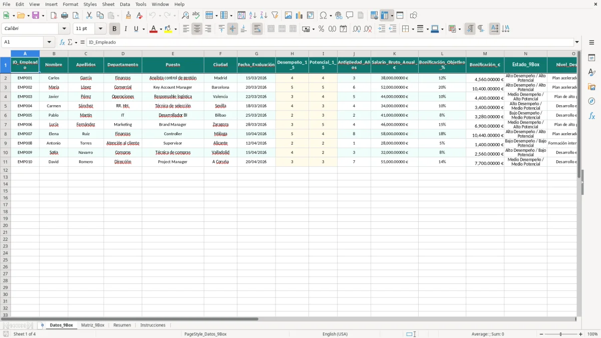 Captura 1: hoja Datos_9Box - Plantilla Excel plantilla matriz 9 box excel