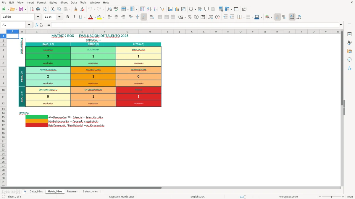 Captura 2: hoja Matriz_9Box - Plantilla Excel plantilla matriz 9 box excel